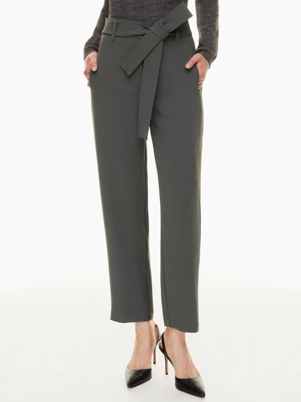 Aritzia Wilfred Tie Front Pants in Gray - Picture 2 of 11